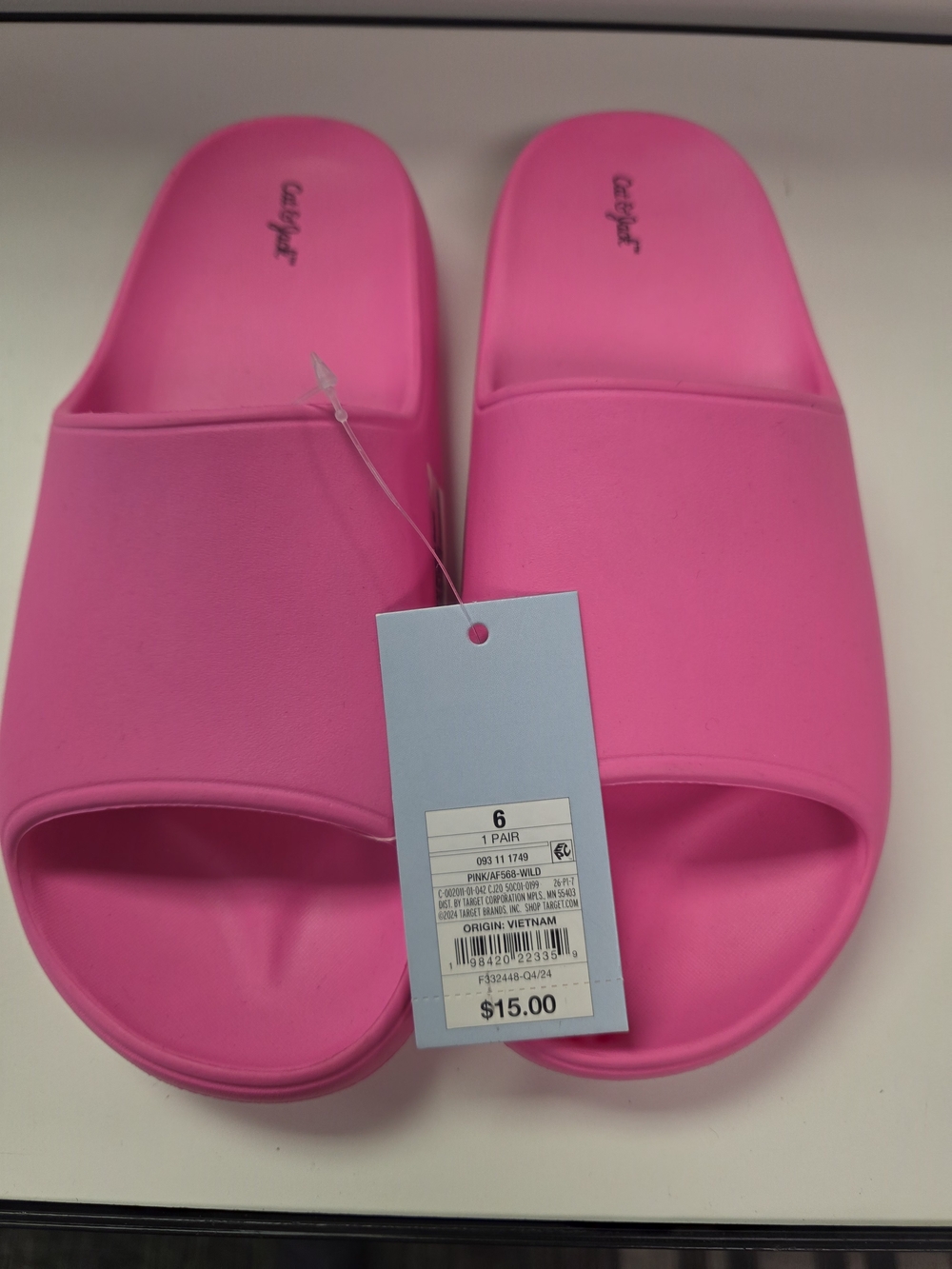 Cat & Jack Bright Pink Slide Sandals